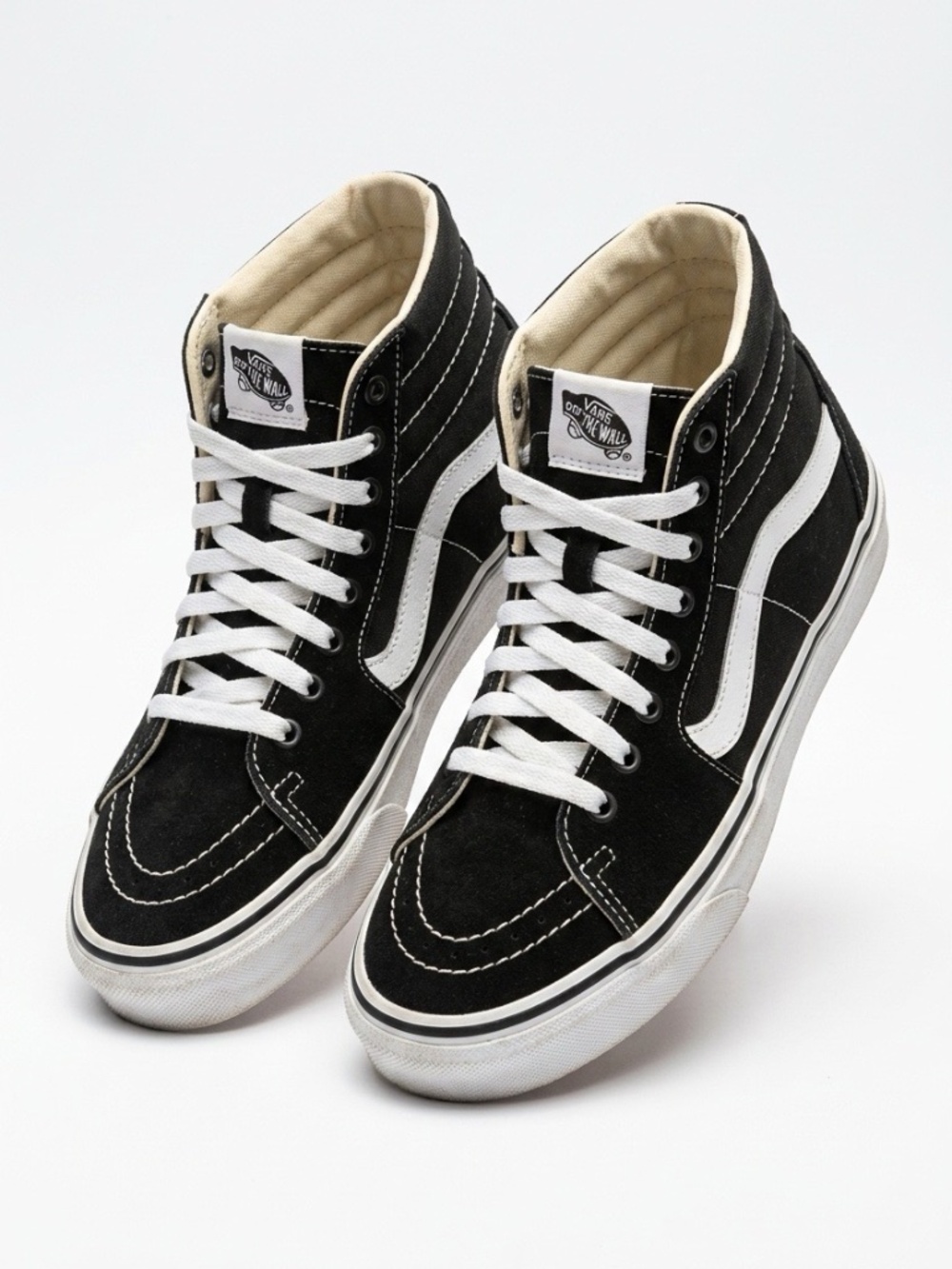 Vans Sk8-Hi Sneaker Black & White  - size 5.5 (women) or size 3.5 (men)